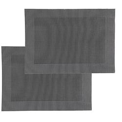 Foto van Set van 4x stuks placemats zwart texaline 50 x 35 cm - placemats