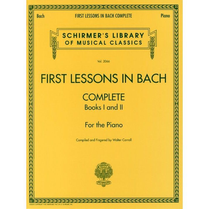 Foto van G. schirmer - first lessons in bach (complete)