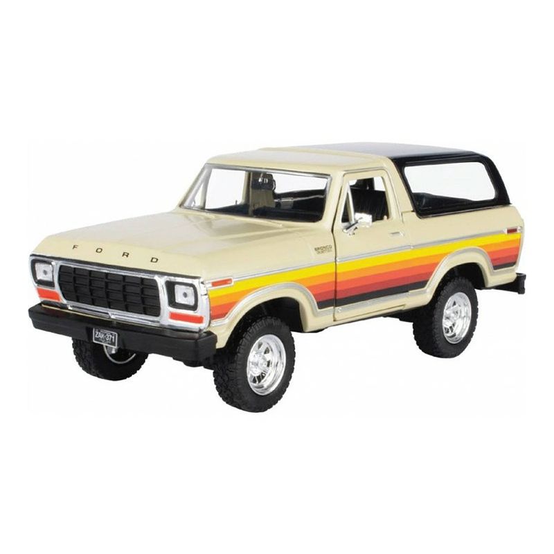 Foto van Motor max modelauto ford bronco hard top - creme - schaal 1:24 - speelgoed auto'ss