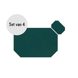 Foto van Krumble placemat achthoekig + onderzetter - pu leder - groen - set van 4