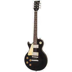 Foto van Vintage lh-v10blk coaster series left hand gloss black linkshandige elektrische gitaar