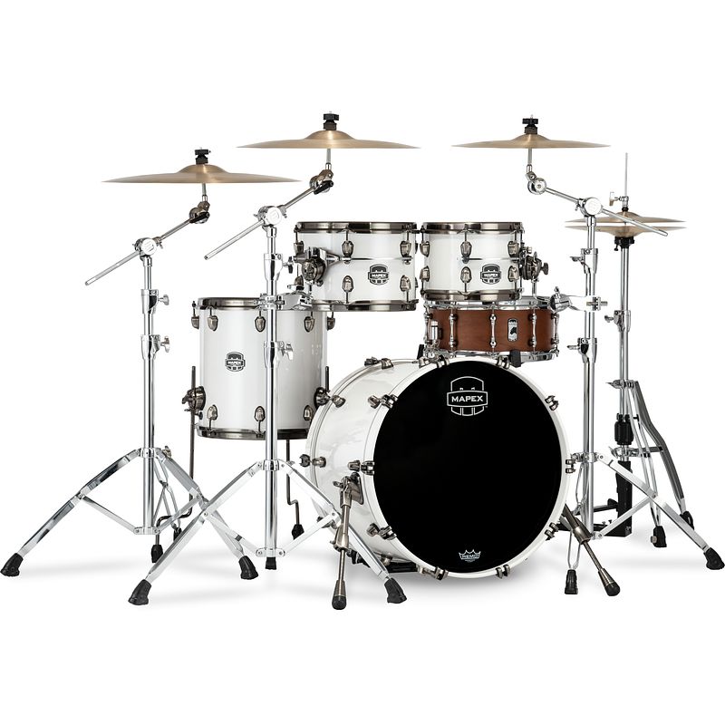 Foto van Mapex se504xbbpi saturn evolution birch fusion polar white 4d. shellset