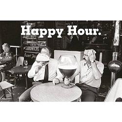 Foto van Drank/kroeg poster happy hour 61 x 91 cm wanddecoratie - posters