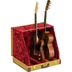 Foto van Fender classic series case stand 3 tweed statief voor drie gitaren / basgitaren