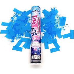 Foto van Gender reveal rookkanon blauw jongen - confetti kanon blauw - confetti shooter - confetti & rook - gender reveal party