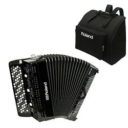 Foto van Roland fr-4xb bk v-accordion knoppenklavier zwart met gratis tas