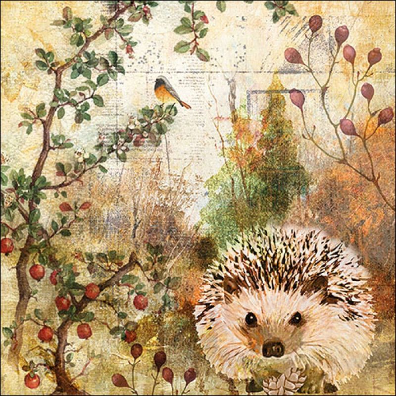 Foto van Ambiente servetten 20 stuks autumn hedgehog