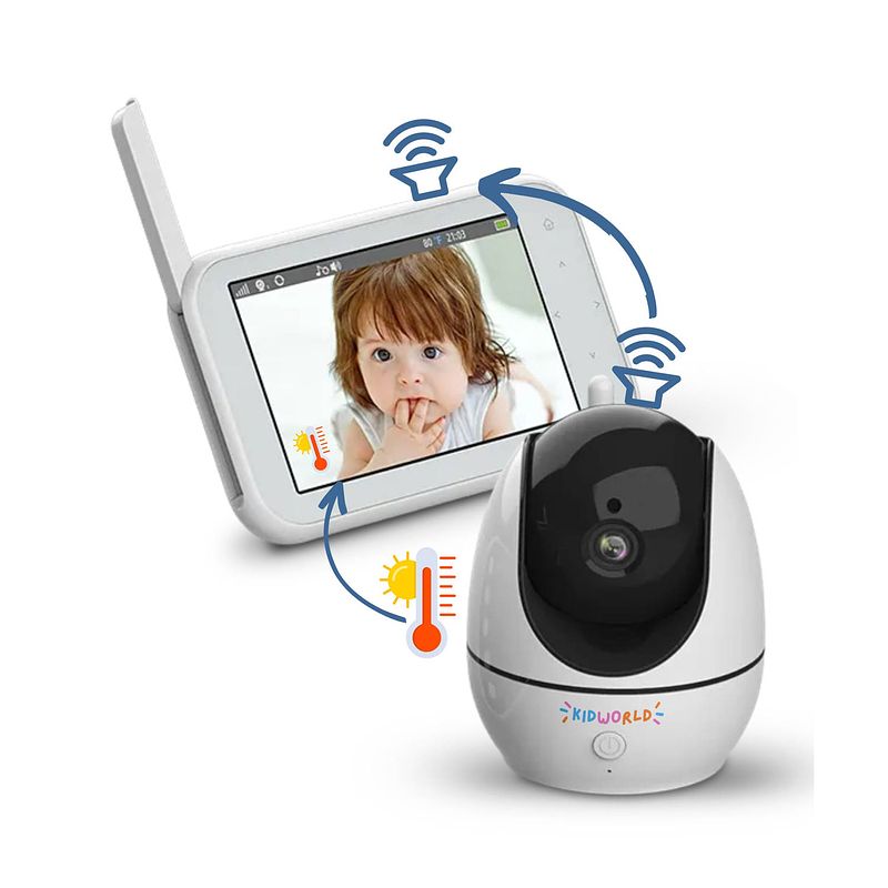 Foto van Kidworld babyfoon met camera ir night vision 355° ptz rotatie met baby monitor