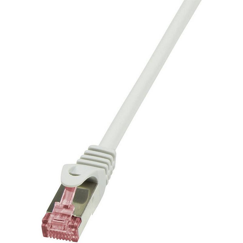 Foto van Logilink cq2062s rj45 netwerkkabel, patchkabel cat 6 s/ftp 3.00 m grijs vlambestendig, snagless 1 stuk(s)