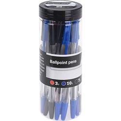 Foto van 20x stuks balpennen rood/zwart/blauw 14 cm - pennen