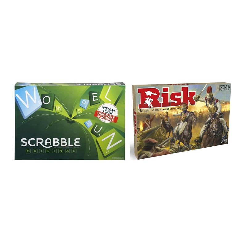 Foto van Spellenbundel - bordspel - 2 stuks - scrabble original & hasbro risk