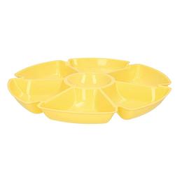 Foto van Excellent houseware hapjes/chips serveerschaal geel 29 cm - serveerschalen