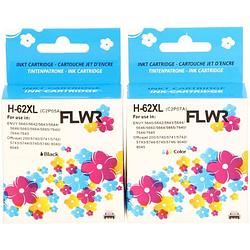 Foto van Flwr hp 62xl 2-pack zwart en kleur cartridge