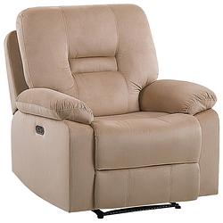 Foto van Beliani bergen - tv-fauteuil-beige-fluweel