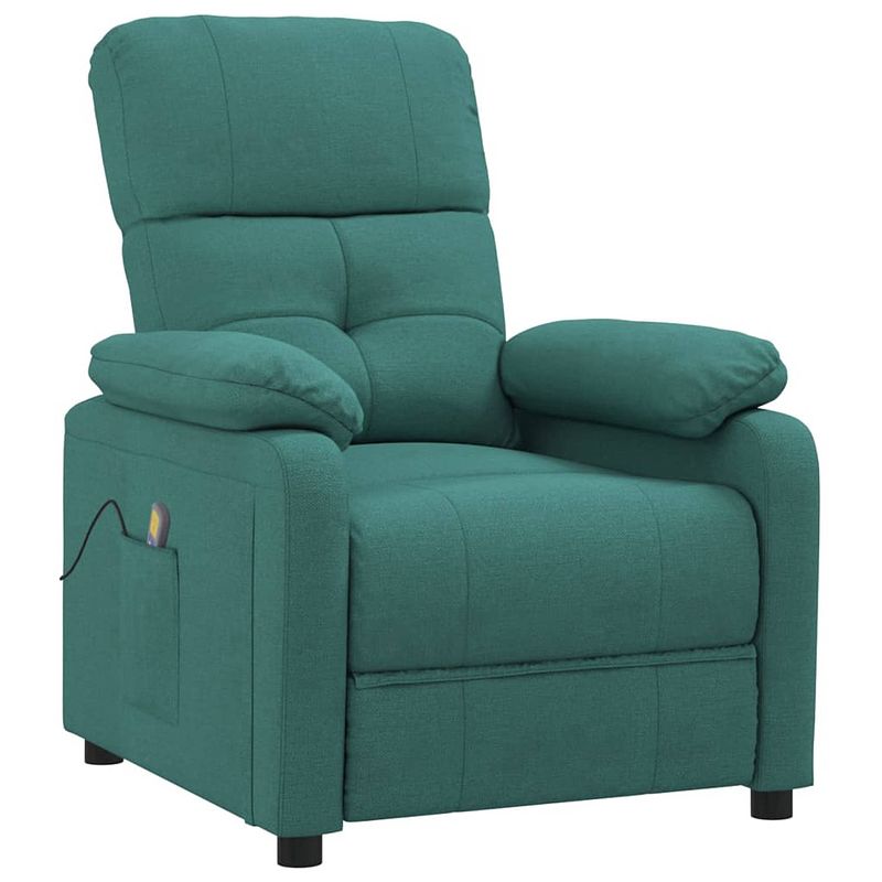 Foto van The living store massagestoel stof donkergroen - fauteuil