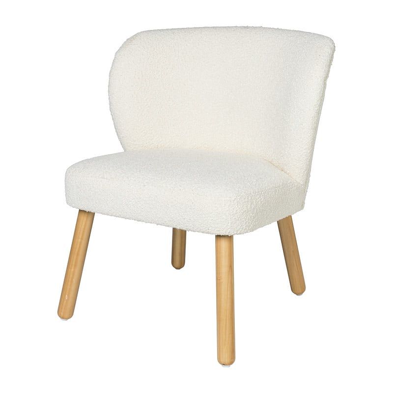 Foto van Boucle fauteuil troyes - wit - 60x59x68 cm