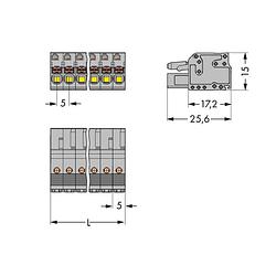 Foto van Wago 2231-103/102-000 female behuizing (kabel) 2231 totaal aantal polen: 3 rastermaat: 5 mm 100 stuk(s)