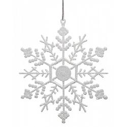 Foto van Peha kersthanger sneeuwvlok glitters 12 cm wit 2 stuks