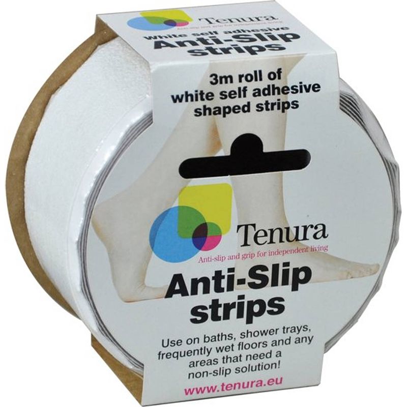 Foto van Aidapt anti slip stickers 30 stuks - witte strepen