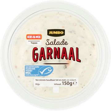 Foto van 3 voor € 6,00 | jumbo garnalen salade met surimi 150g aanbieding bij jumbo
