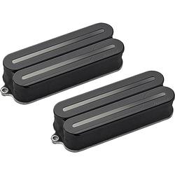 Foto van Fishman prf-mo8-sbb fluence open core modern humbucker set 8-string black / black nickle rails actieve elementenset