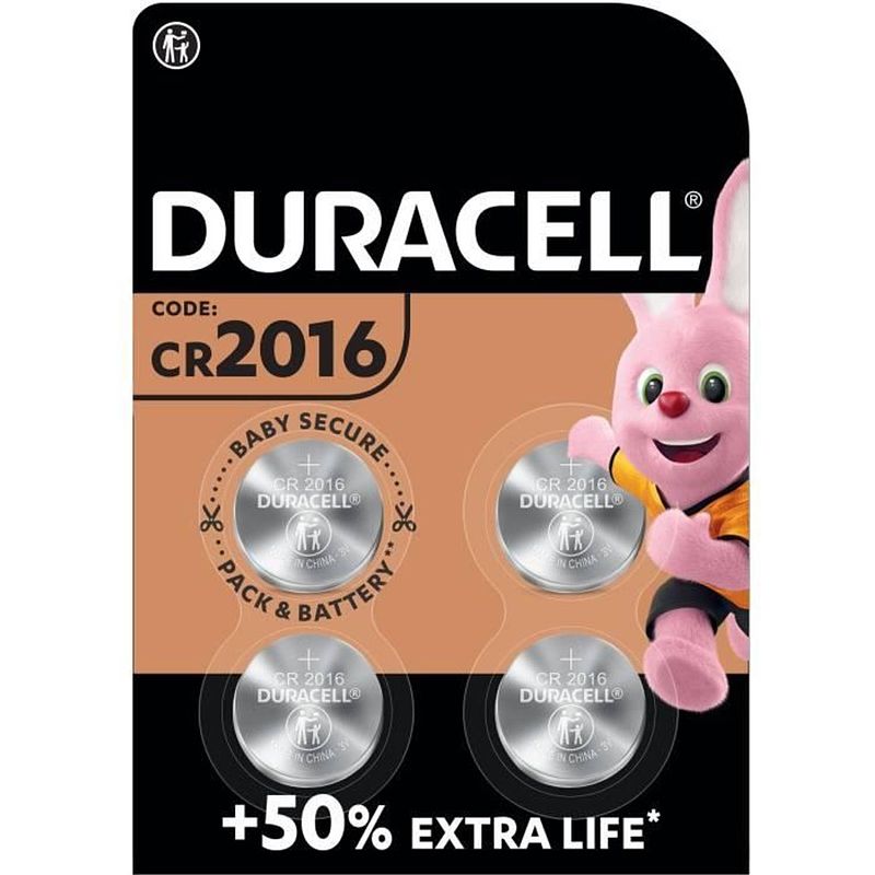 Foto van Duracell cr2016 knoopcelbatterijen 4 stuks