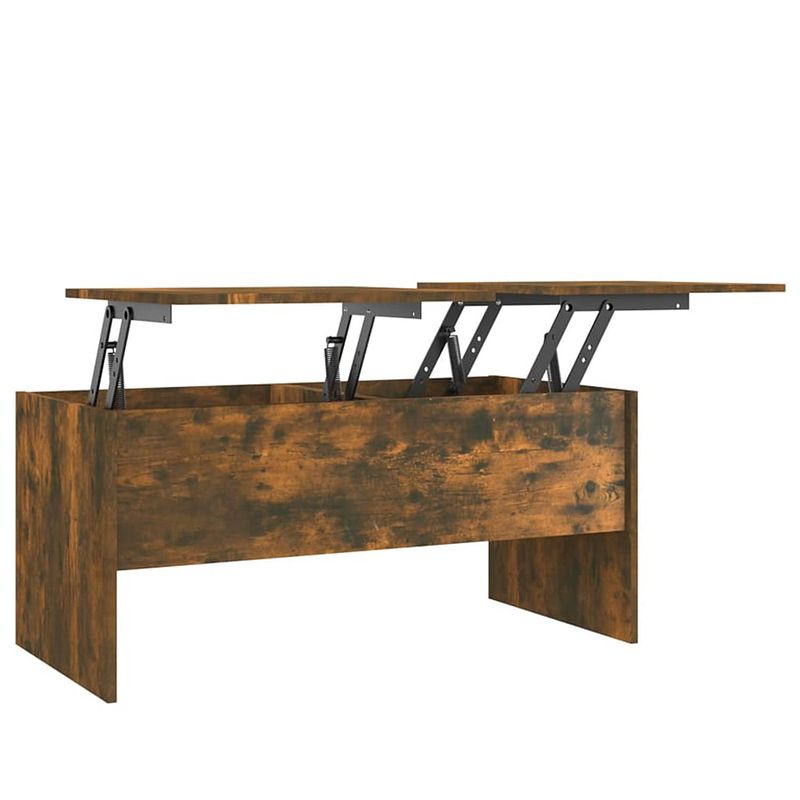 Foto van The living store salontafel the living store - salontafel - gerookt eiken - 102 x 50.5 x 46.5 cm - opbergruimte