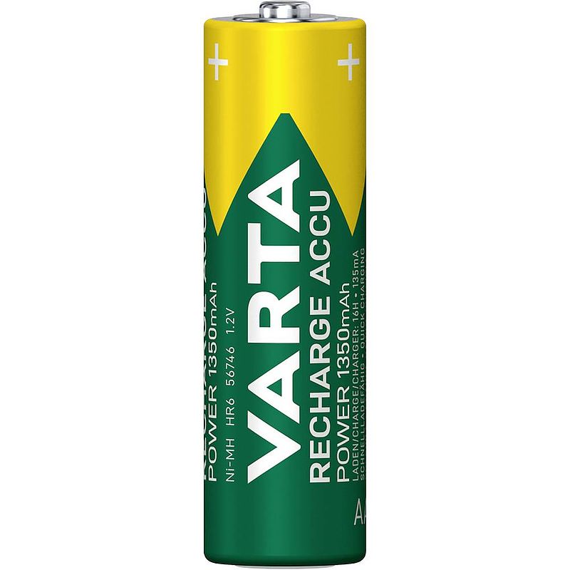 Foto van Varta rech.ac.power aa1350mah bli4 oplaadbare aa batterij (penlite) nimh 1350 mah 1.2 v 4 stuk(s)