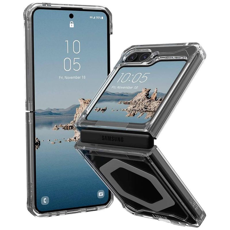 Foto van Urban armor gear plyo pro case backcover samsung galaxy z flip5 ice, zilver