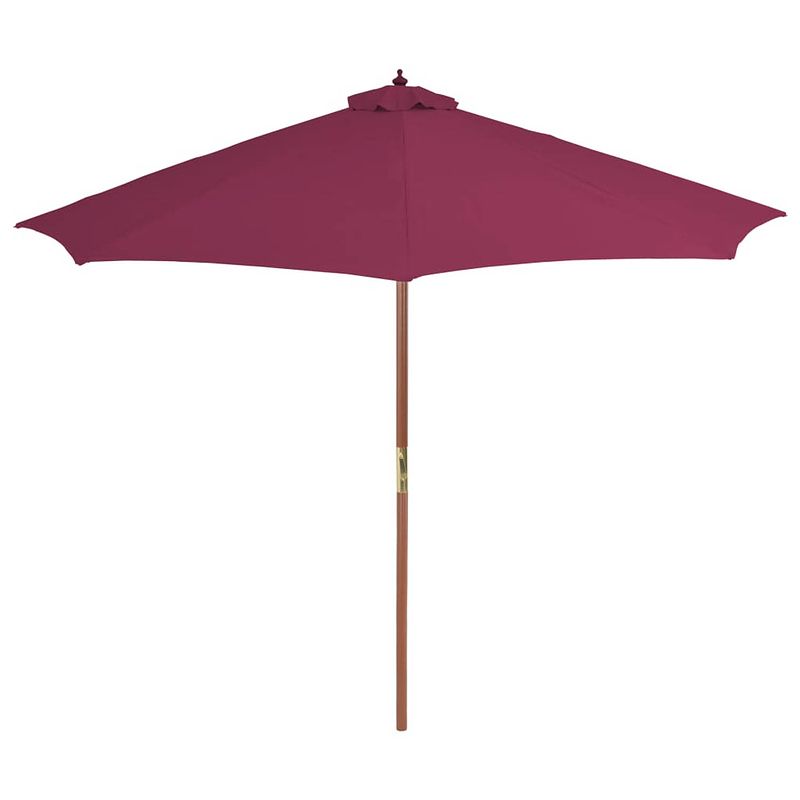 Foto van The living store parasol - houten - 300x250 cm - bordeauxrood - uv-beschermend