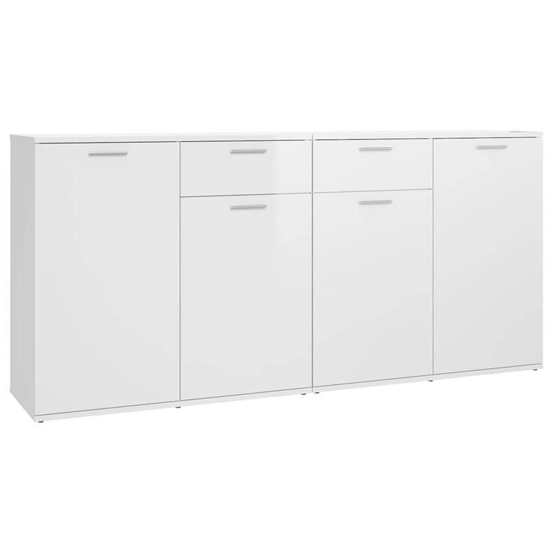 Foto van Vidaxl dressoir 160x36x75 cm spaanplaat hoogglans wit