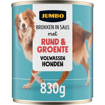 Foto van Jumbo hondenbrokken in saus rund en groenten 830g