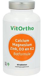 Foto van Vitortho calcium magnesium zink, d3 en k2 tabletten