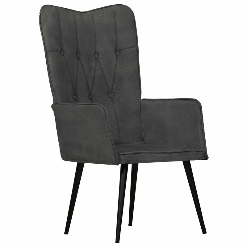 Foto van Vidaxl fauteuil canvas zwart