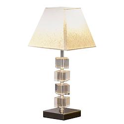 Foto van Tafellamp - lampen - tafellamp woonkamer/slaapkamer - stoffen lampenkap - modern - kristallen