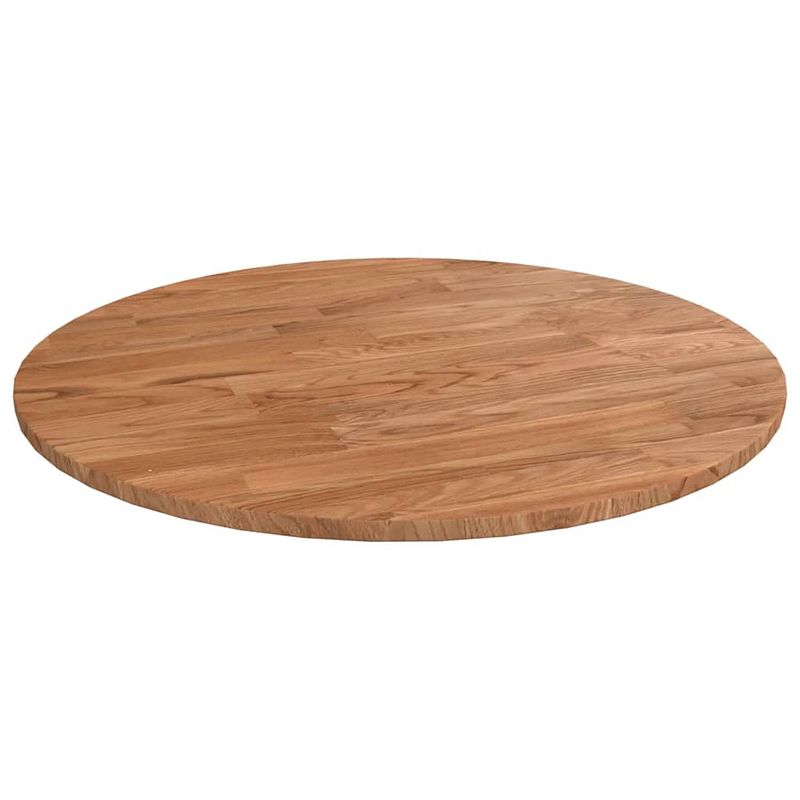 Foto van Vidaxl tafelblad rond ø40x1,5 cm bewerkt massief eikenhout lichtbruin