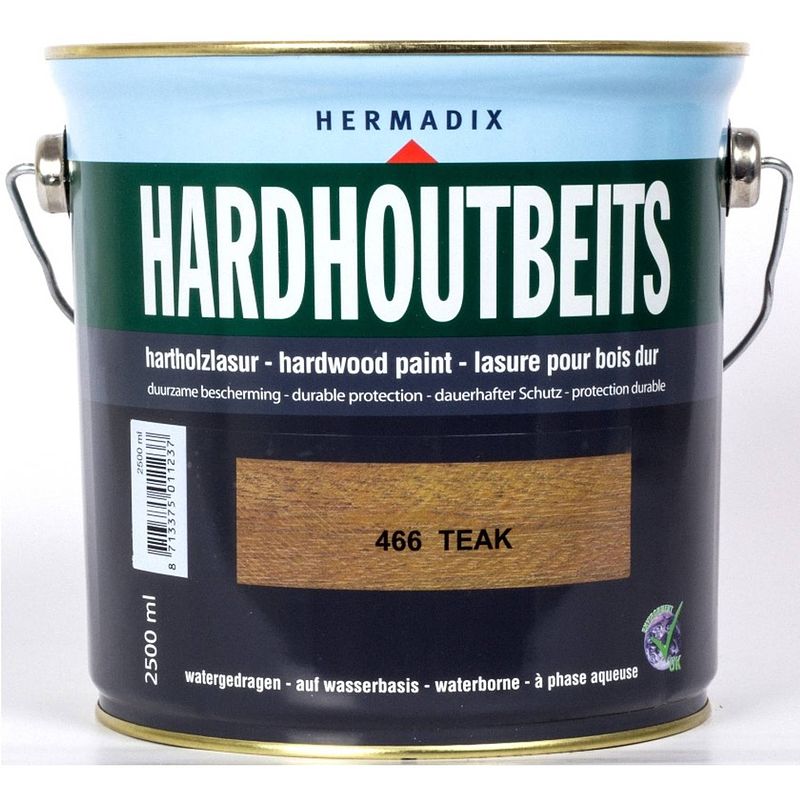 Foto van Hermadix - hardhoutbeits 466 teak 2500 ml