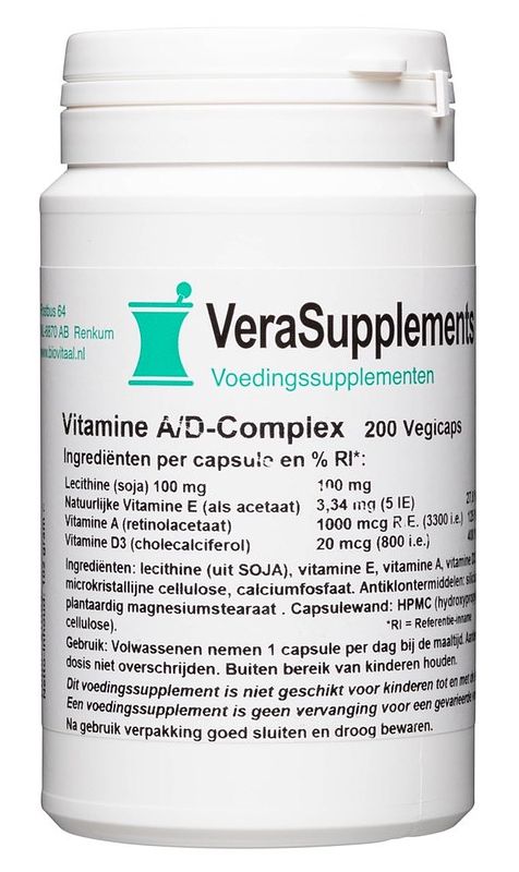Foto van Verasupplements vitamine a/d complex capsules