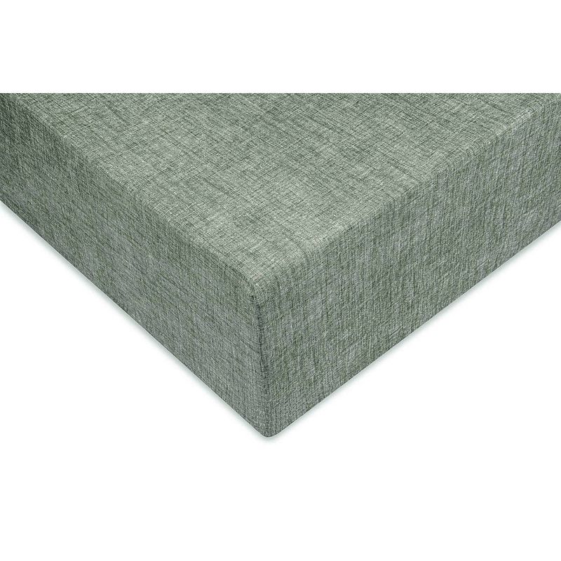 Foto van Zo home lino hoeslaken katoen linnen look 35cm hoek - army green 90x210/220cm