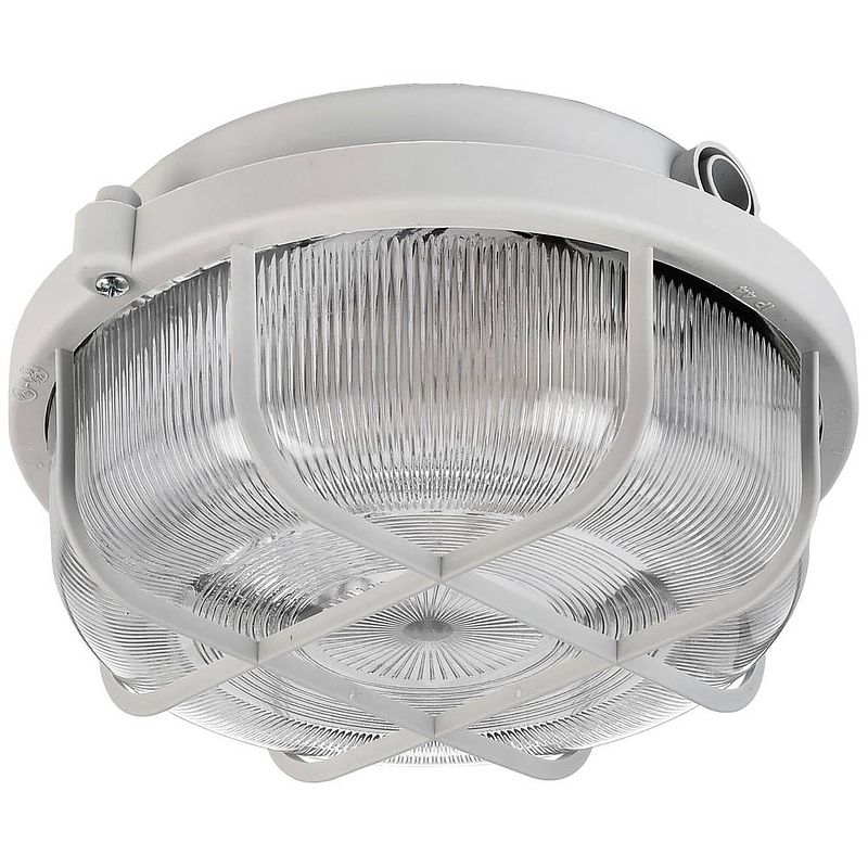 Foto van Deko light syrma rund grau 401016 buitenplafondlamp, buitenlamp (wand) e27 grijs