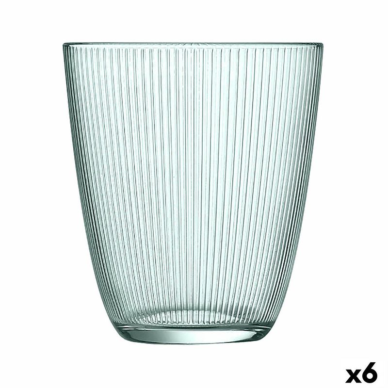 Foto van Glas luminarc concepto stripy groen glas (310 ml) (6 stuks)