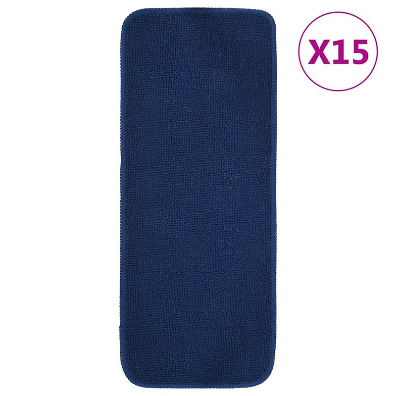 Foto van Vidaxl trapmatten 15 st anti-slip rechthoekig 60x25 cm marineblauw