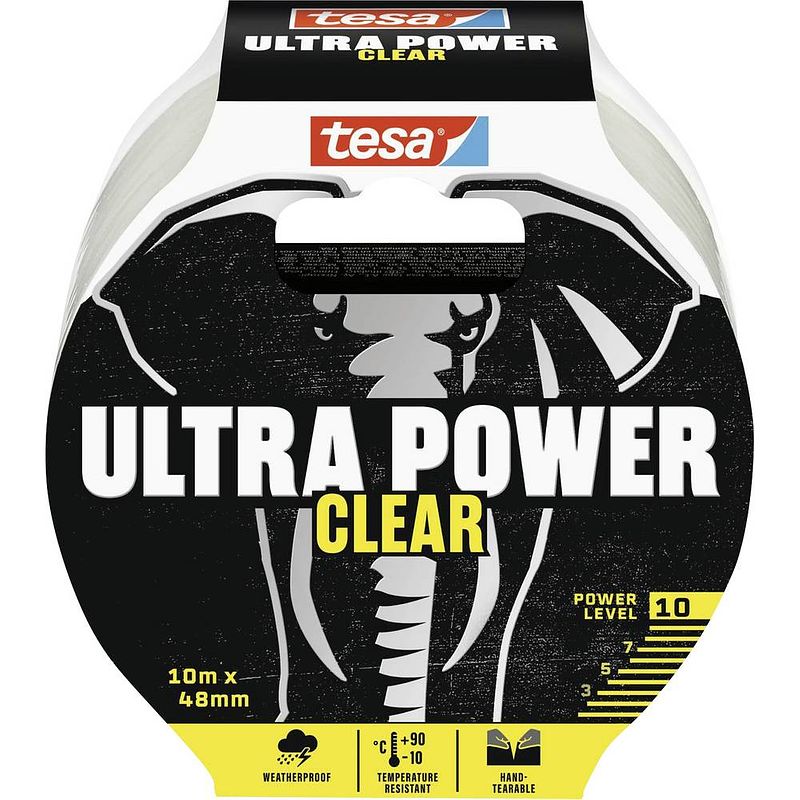 Foto van Tesa ultra power clear 56497-00000-00 reparatietape transparant (l x b) 10 m x 48 mm 1 stuk(s)