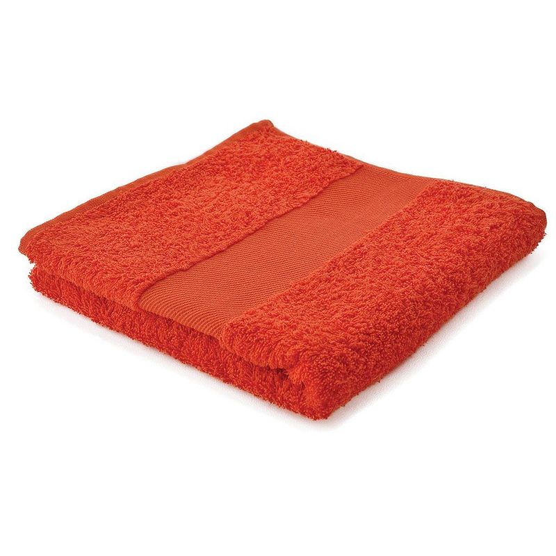 Foto van Arowell badhanddoek badlaken 100 x 50 cm - 500 gram - oranje - 5 stuks