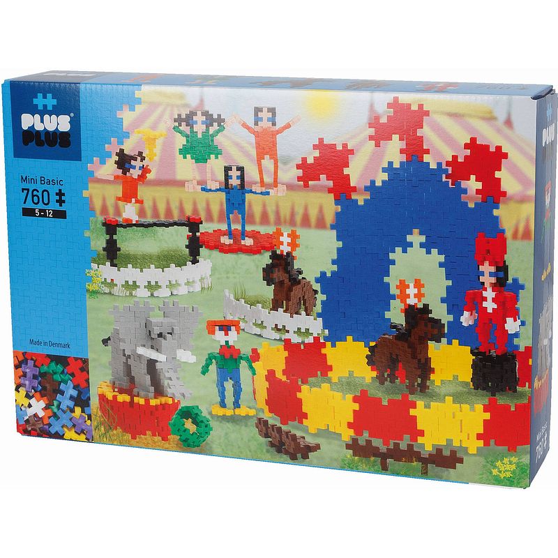 Foto van Mini basic plus-plus circus - 760 stuks - bouwstenen plus plus