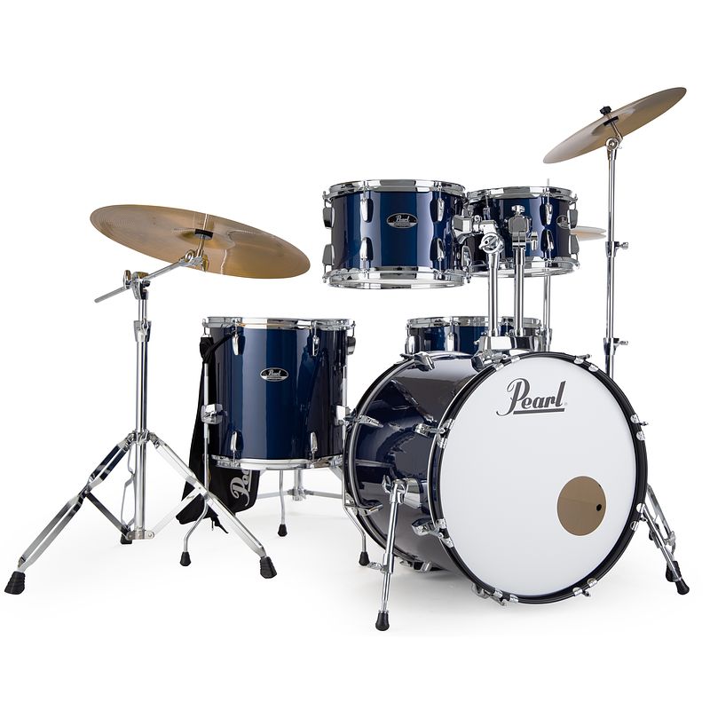 Foto van Pearl rs505bc/c743 roadshow royal blue metallic drumstel inclusief bekkens