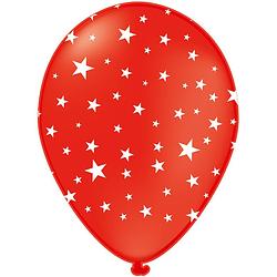 Foto van Tib ballonnen stars 30 cm latex rood 7 stuks