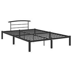 Foto van The living store bedframe metaal - zwart - 210 x 150 x 63 cm - geschikte matras 140 x 200 cm