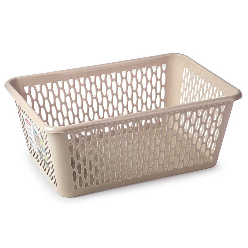 Foto van Plasticforte opbergmand/kastmandje - 13 liter - beige - kunststof - 26 x 37 x 14 cm - opbergbox