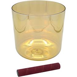 Foto van Sela infinity crystal singing bowl 440 hz e4 sand yellow klankschaal